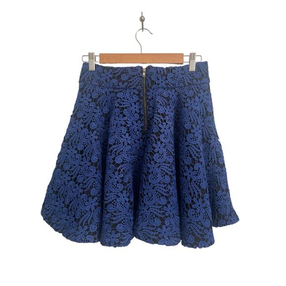 Line & Dot  Womens Cobalt Blue Black  Eyelet Full Circle Skirt Size Small - Picture 2 of 8